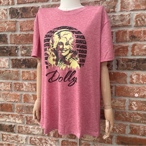 Pink Dolly Parton screen printed tee / XXL / New without tags - Picture 3 of 11